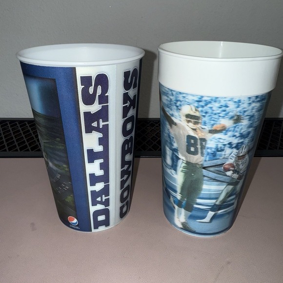 Dallas Cowboys Michael Irvin Hall of Fame Pepsi Stadium Cups 32oz Lot of 2 - Picture 3 of 8